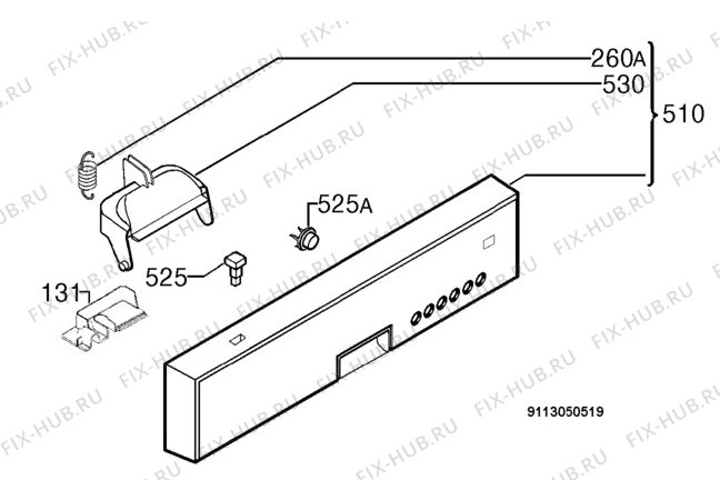 Взрыв-схема посудомоечной машины Privileg 00494769_11321 - Схема узла Command panel 037